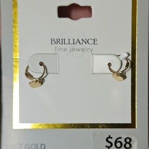 Brilliance 14 KT Gold Charm Hoop Earrings